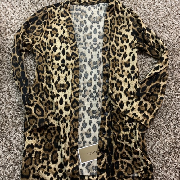 Cheetah / leopard print cardigan - Picture 2 of 4